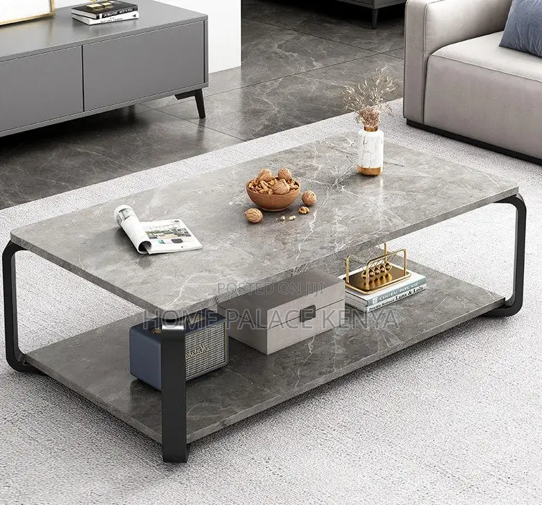 Marble Table: Luxury Marble and Solid Wood End Table With Iron Leg