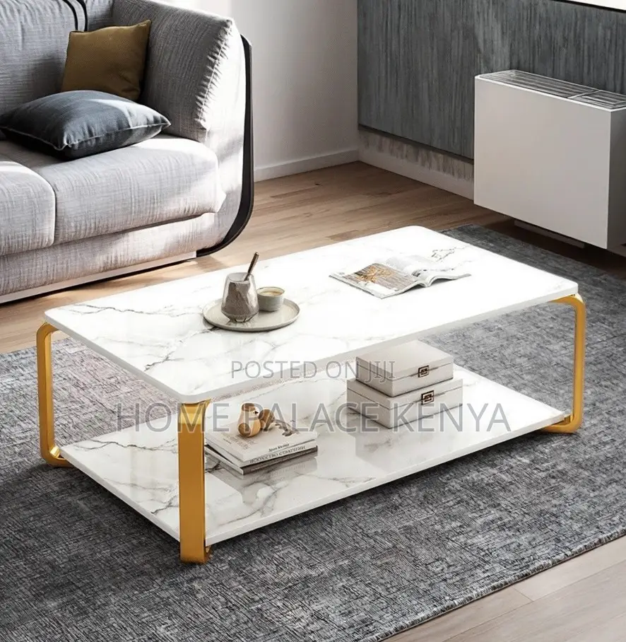 Marble Table: Luxury Marble and Solid Wood End Table With Iron Leg