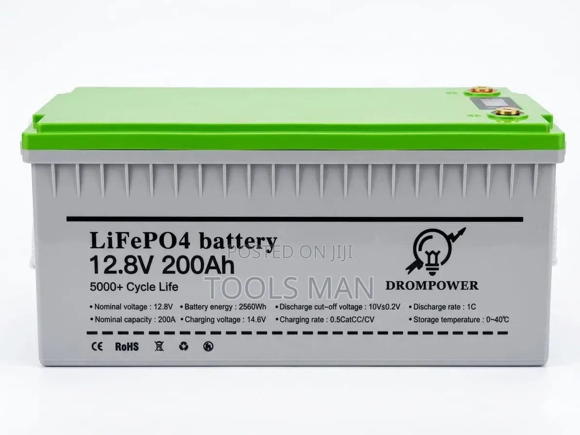 Drompower 12.8v 200ah Lifepo4 Lithium Solar Battery 5000+ Cycles.