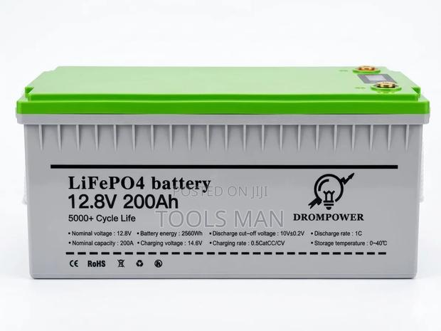 Drompower 12.8v 200ah Lifepo4 Lithium Solar Battery 5000+ Cycles.