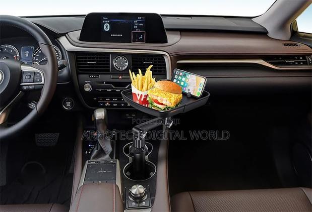 360° Rotating Car Cup Holder Tray Table With Phone Holder - thumbnail 2