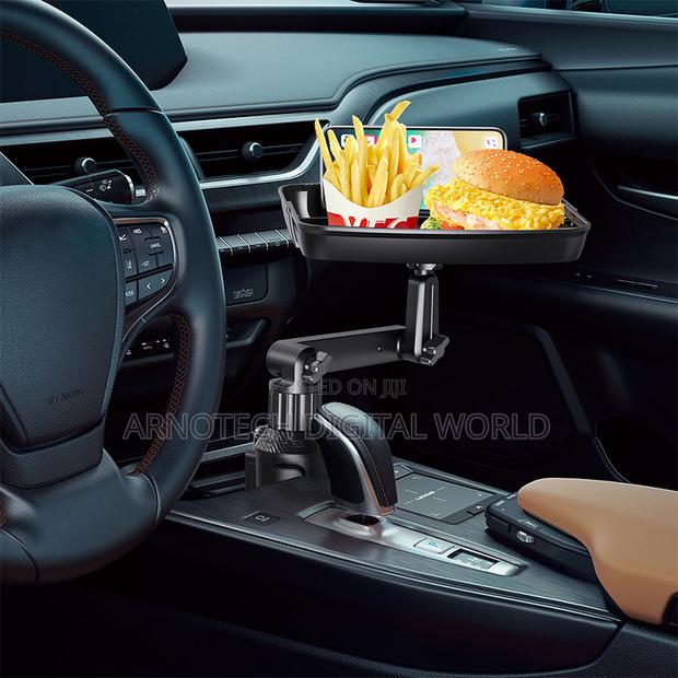 360° Rotating Car Cup Holder Tray Table With Phone Holder - thumbnail 4