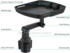 360° Rotating Car Cup Holder Tray Table With Phone Holder