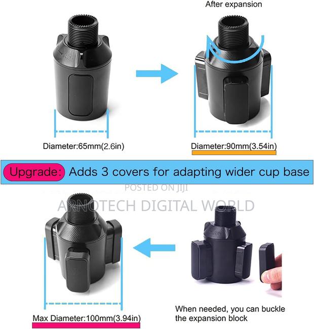 360° Rotating Car Cup Holder Tray Table With Phone Holder - thumbnail 7