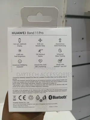 Huawei Band 11 Pro Fitness Tracker Featured in a White Product Box.