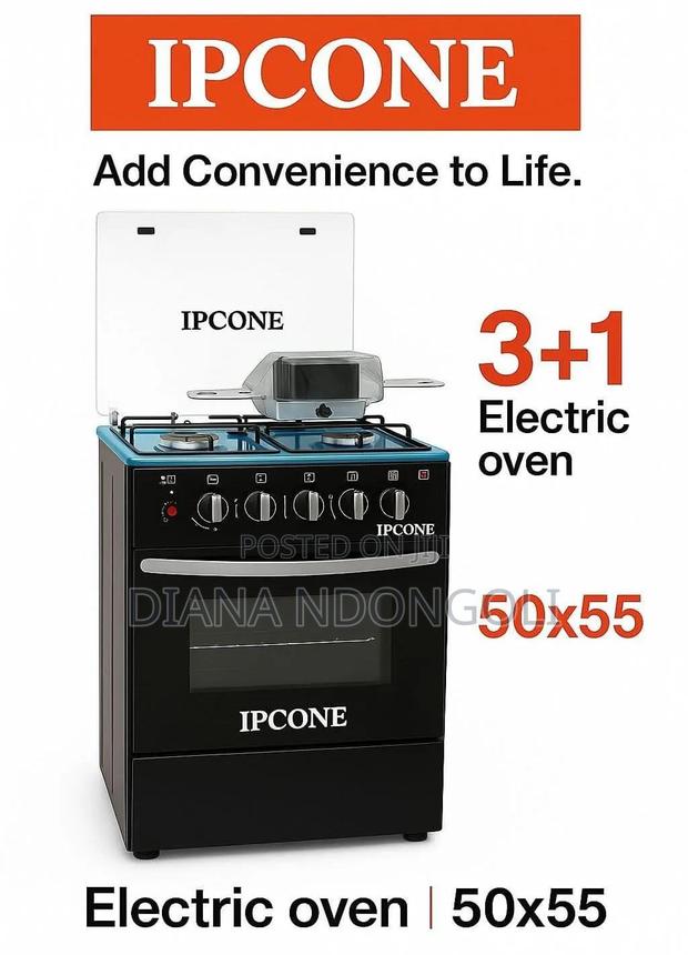 *Ipcone 3 Gas + 1 Electric Plate Free Standing Cooker (50x55)