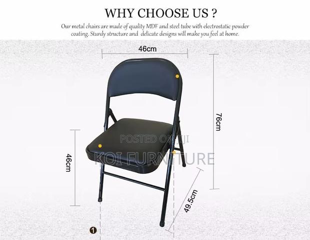 Office Chair : Padded Metal Office Folding Chair - thumbnail 2