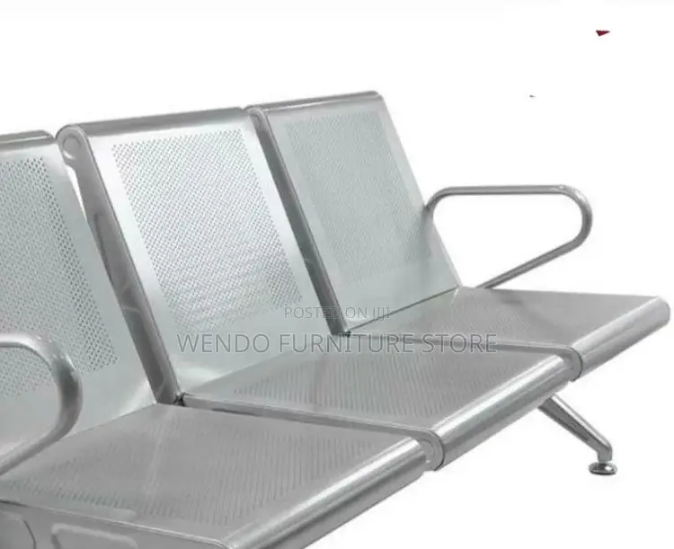 Office Bench; Modern Three Seaters Metallic Lgy Office Reception Bench