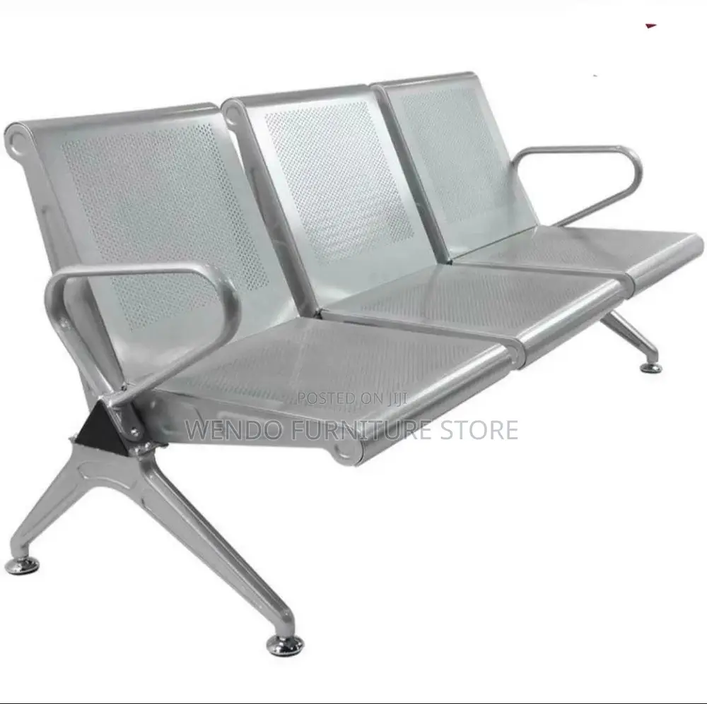 Office Bench; Modern Three Seaters Metallic Lgy Office Reception Bench