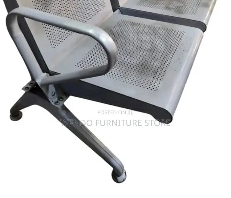 Office Bench; Modern Three Seaters Metallic Lgy Office Reception Bench