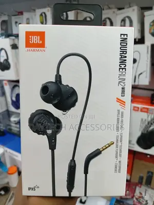 These Are JBL Endurance Run 2 Wired in-Ear Sports Headphones in Black.
