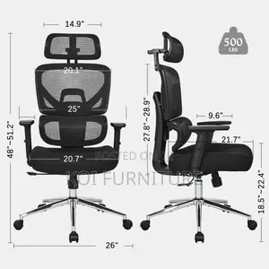Office Chair : Ergonomic High-Back Orthopedic Mesh Office Chair