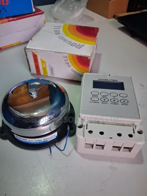 Auto Bell Timer Switch and 100mm Round Bell Silver Gong