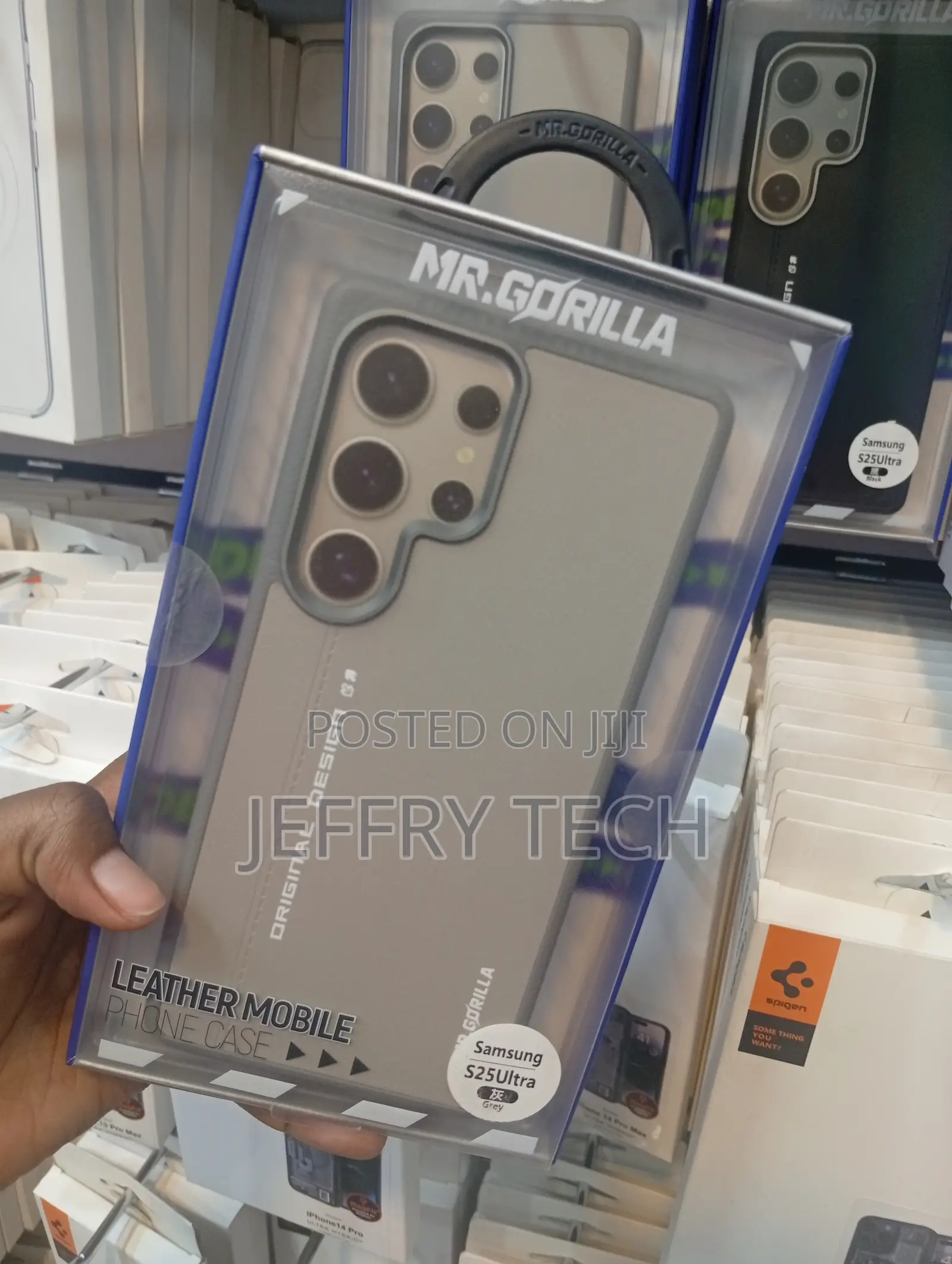 Samsung S25 Ultra in Grey Mr.Gorilla Leather Mobile Phone Case