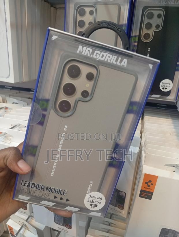 Samsung S25 Ultra in Grey Mr.Gorilla Leather Mobile Phone Case - thumbnail 2