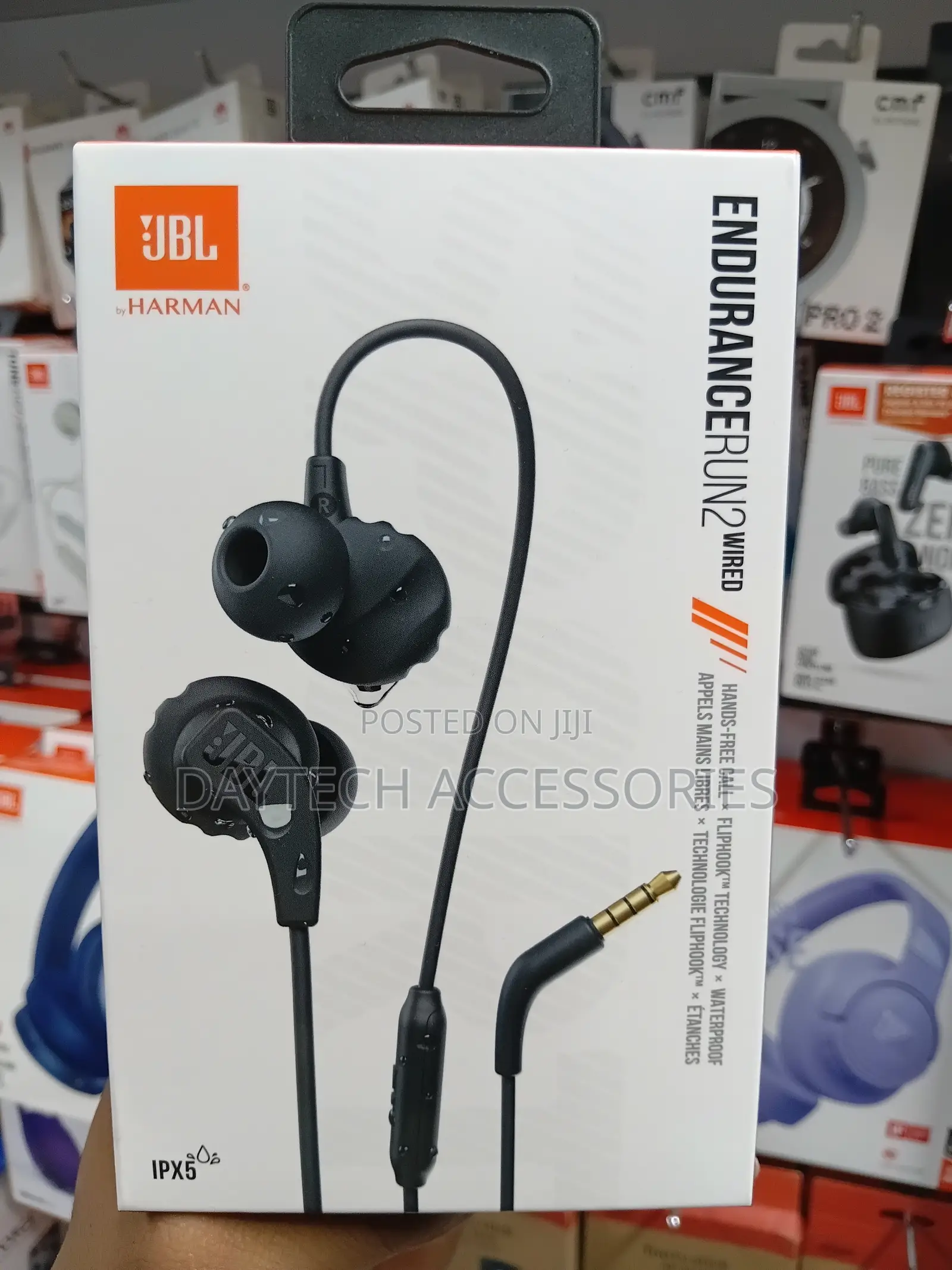 JBL Endurance Run 2 Waterproof Wired Headphones - Black