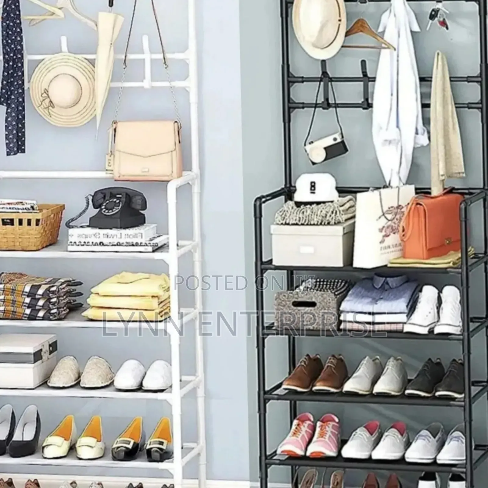 Multifunctional 5 Tier Shoe Rack Organizer + Simple Floor
