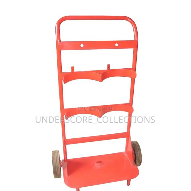 Red Metal Hand Trolley Designed for Transporting Cylinders - main view