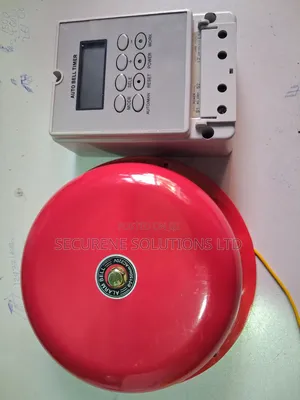 Automatic Bell Timer Switch and 150mm Mm Red Round Bell