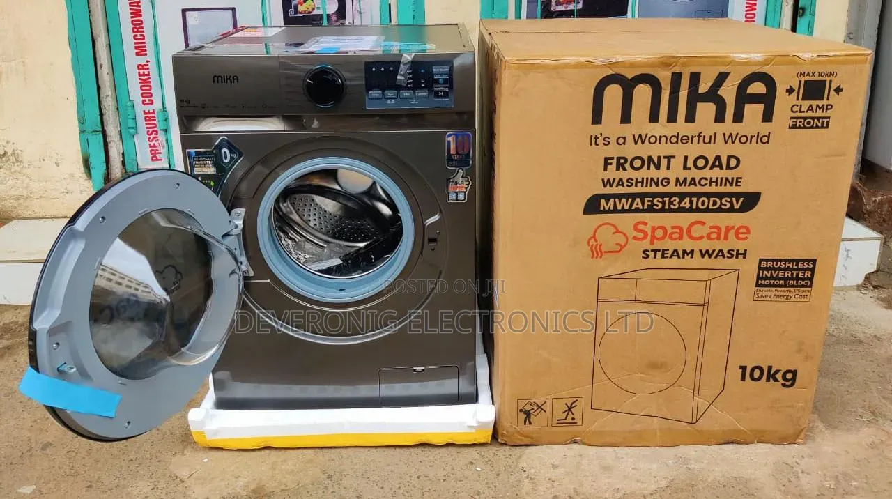*Mika Washing Machine 10kg Front Load Wash and Spin