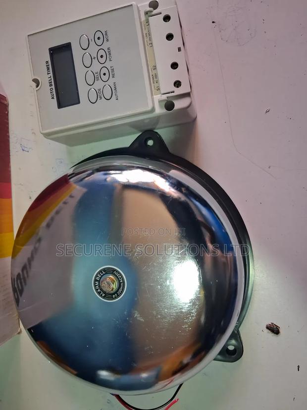 Automatic Bell Timer Switch and 200mm Electric SCH Bell Gong Round - thumbnail 2