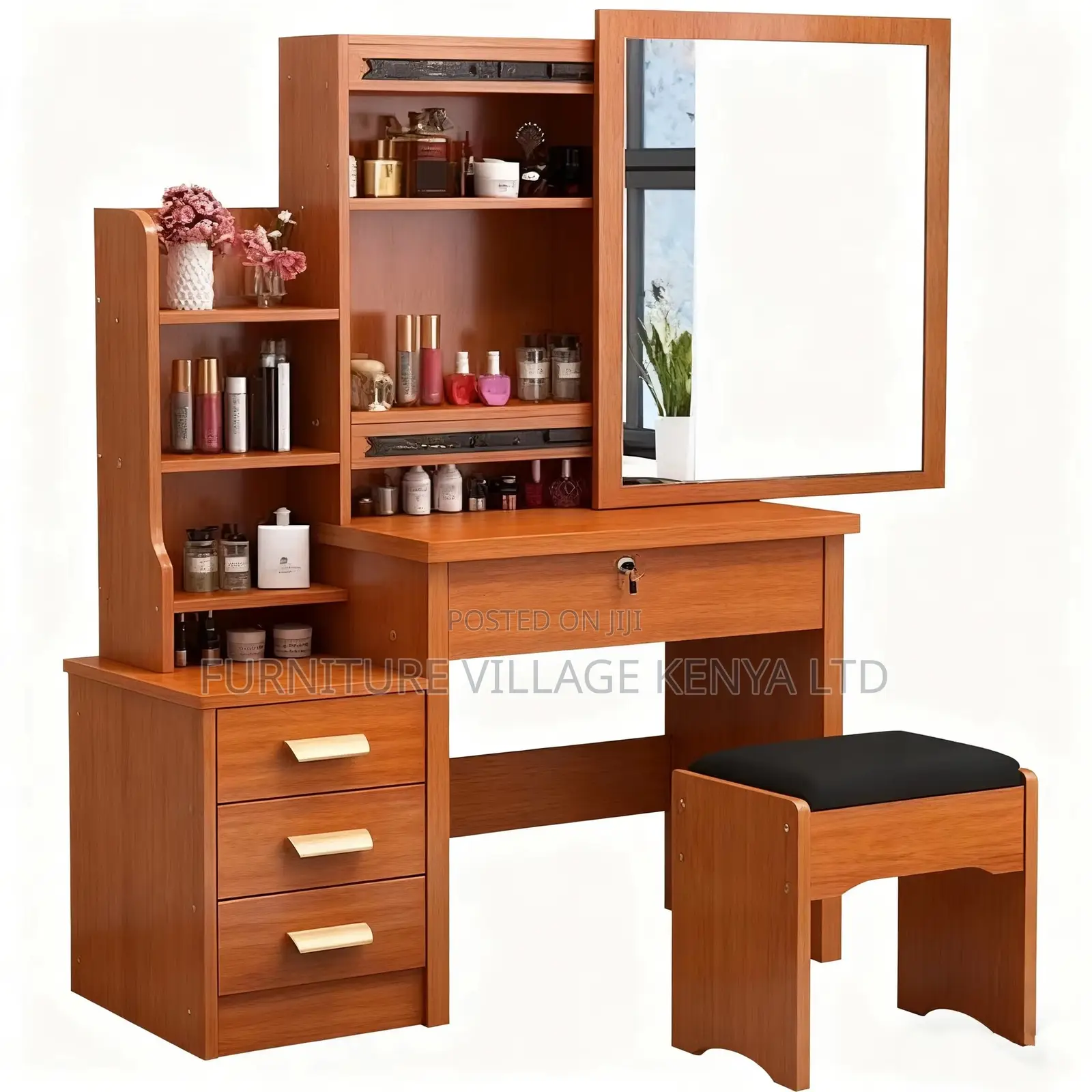 Imported Brown Make Up Make Desk Wit Mirror