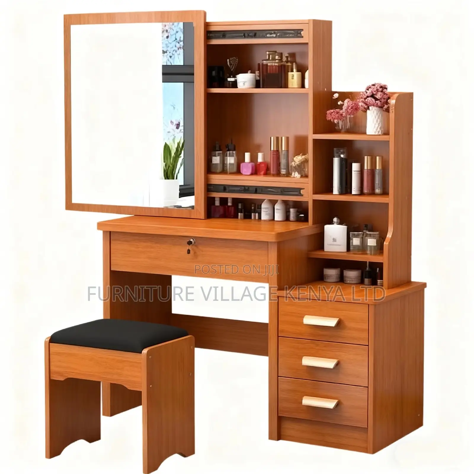 Imported Brown Make Up Make Desk Wit Mirror
