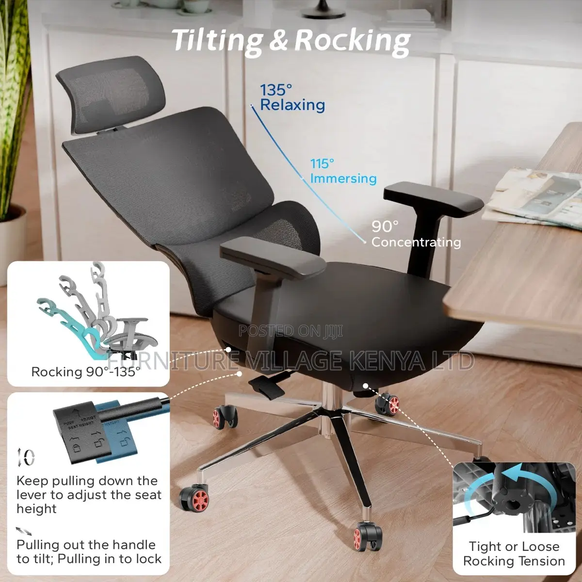 Orthopedic Ergonomic Mesh Seat With Armrest