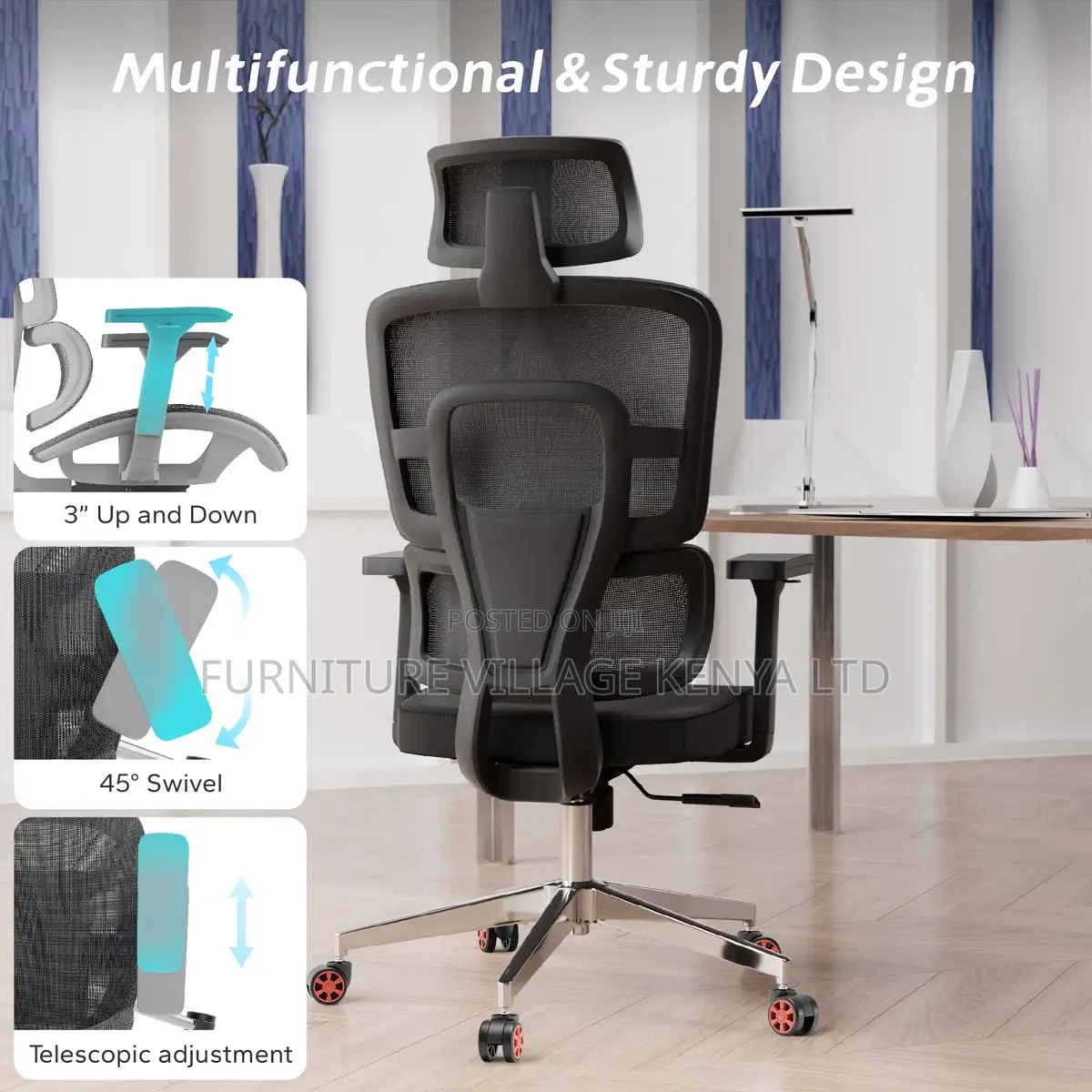 Orthopedic Ergonomic Mesh Seat With Armrest