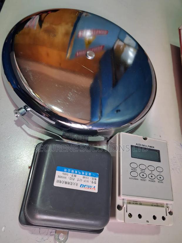 300mm Silver Electric SCH Bell Gong and Auto Bell Timer Switch