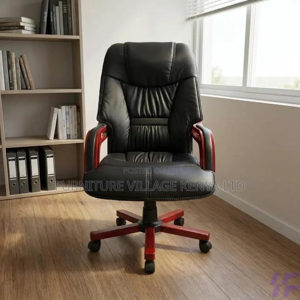High Back Ceo's Leather Arm Office Task Chair - thumbnail 2