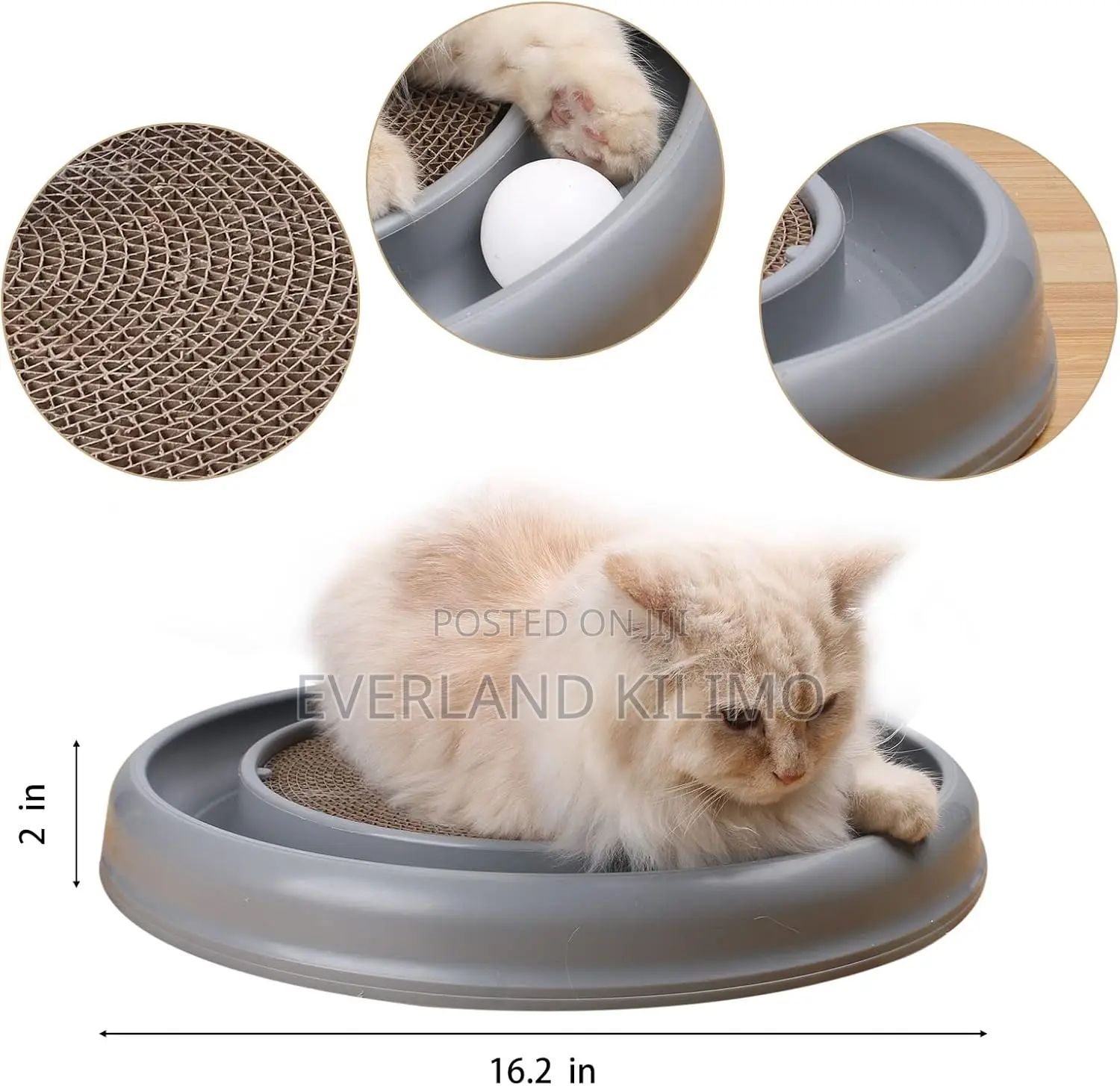Interactive Cat Scratcher With a Ball