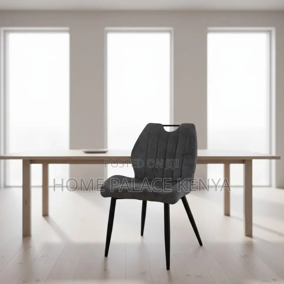 Dining Chair: Metal Leg Dining Chair With Fabric Upholstery
