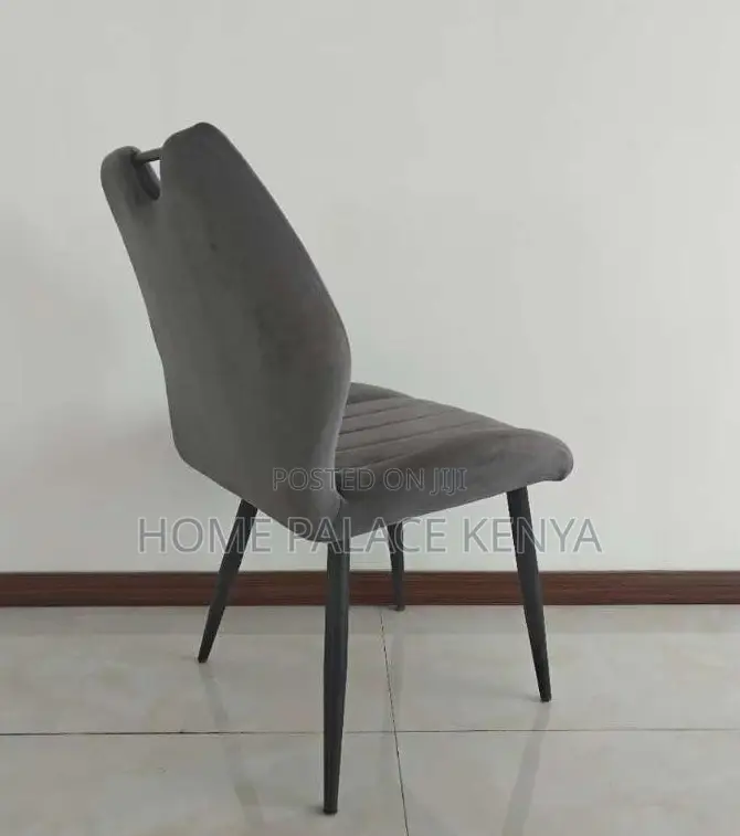 Dining Chair: Metal Leg Dining Chair With Fabric Upholstery