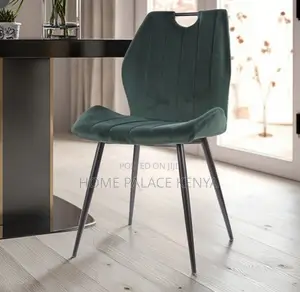Dining Chair: Metal Leg Dining Chair With Fabric Upholstery