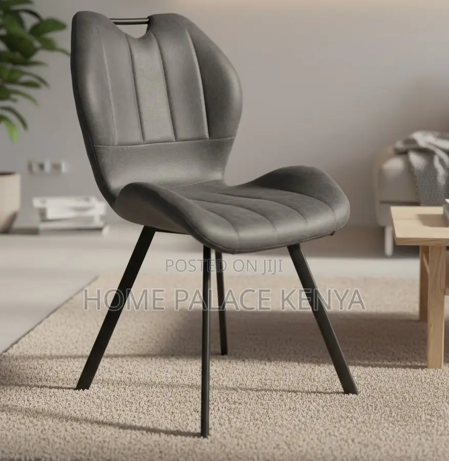 Dining Chair: Metal Leg Dining Chair With Fabric Upholstery