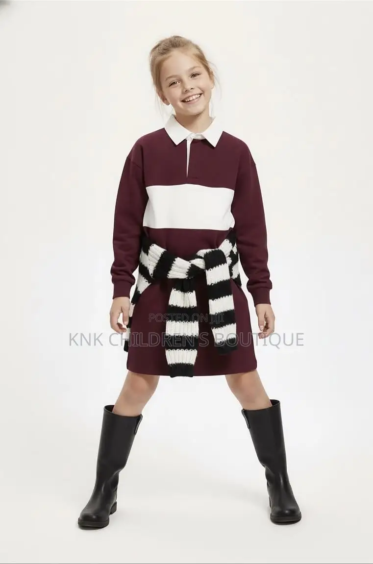 100% Cotton Girls Rugby Shirt Dress