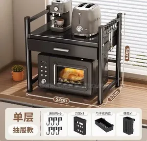 Heavy-Duty Microwave Stand With Extra Drawer