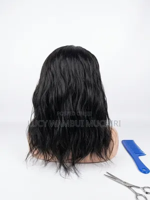 Short Curly High-Fiber Semi-Human Wig