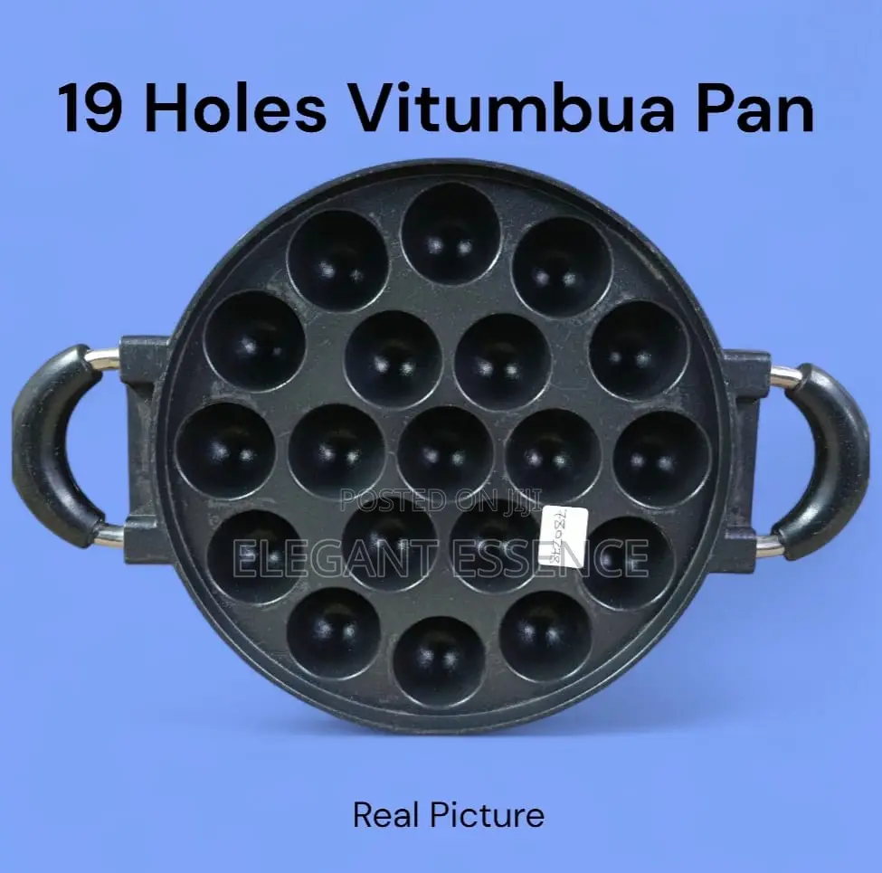 19 Holes Vitumbua Pan for Making Soft, Round, and Delicious Vitumbua.