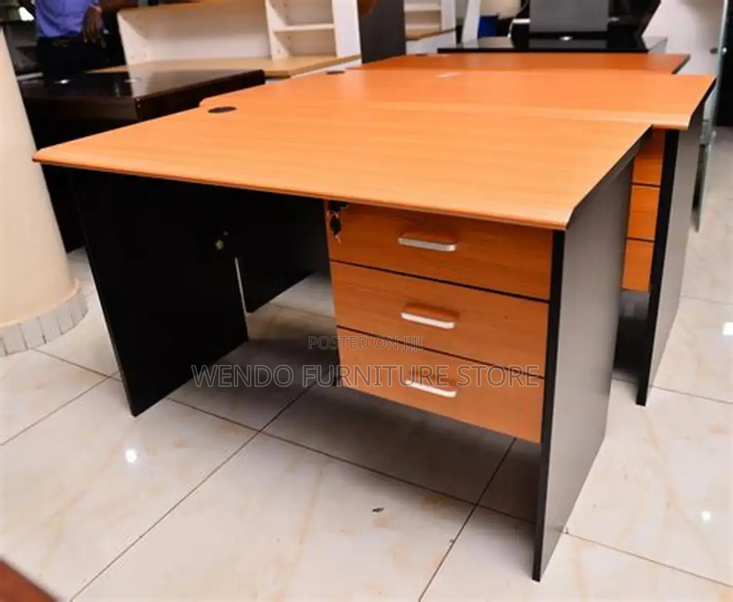 Office Desk; 1.4 Meters Brown Office Spaces Desk