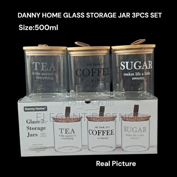 Danny Home Set of 3 Glass Storage Jars-500ml