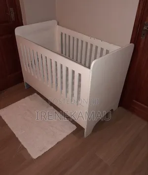 White Wooden Baby Cot