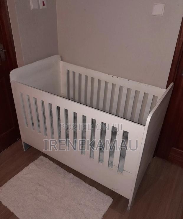 White Wooden Baby Cot - thumbnail 3