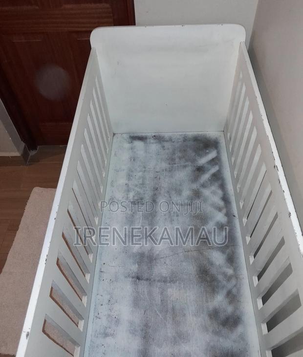 White Wooden Baby Cot - thumbnail 4