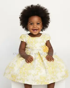 KNK Girls and Baby Floral Dress - Yellow Floral