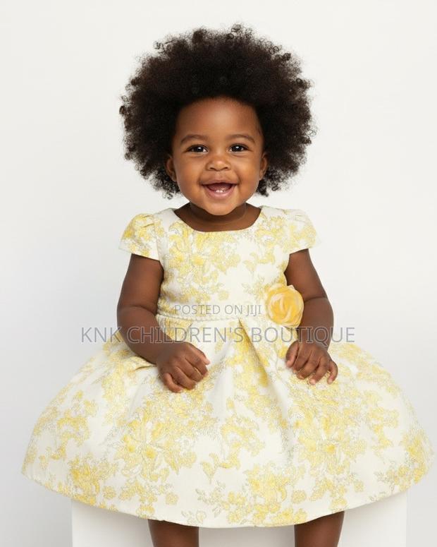 KNK Girls and Baby Floral Dress - Yellow Floral