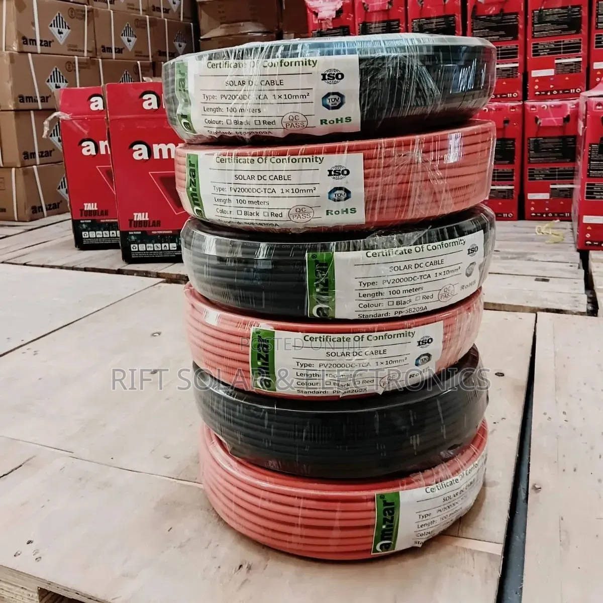 10 Mm Single Pv Solar Cable 100 Metres Length