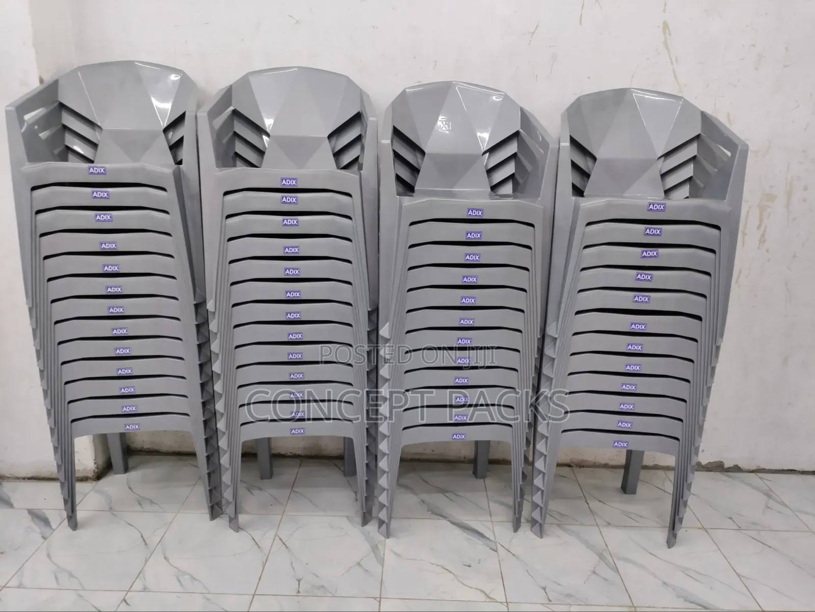 Grey Diamond Plastic Chair.