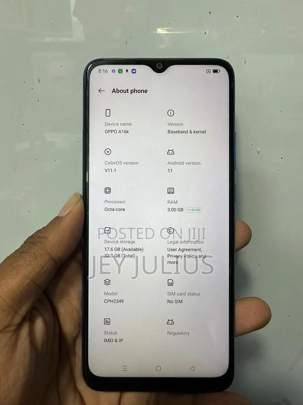 Oppo A16K 32 GB Blue - thumbnail 3